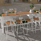 Contemporary Bar Table in Metal and Wood Trestle Base Outdoor Bar Height Table Clearhalo 'Bar Furniture' 'Bar Tables' 'bar_tables' 'furn' 'furn_bar_tables' 'Furniture' 'Kitchen & Dining Furniture' 1200x1200_6c86dd93-dd6d-406f-b312-6d09cd55e392