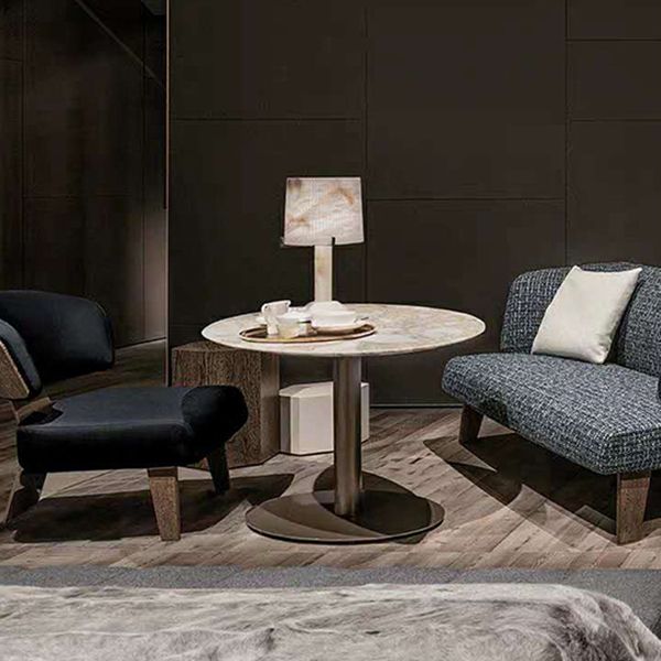 Metal Traditional Luxury Round Dining Table Sintered Stone Table with Pedestal Base Clearhalo ' dining_table' 'Dining Tables & Seating' 'Dining Tables' 'furn' 'furn_dining_table' 'Furniture' 'furniture_dining_table' 'Kitchen & Dining Furniture' 'kitchen&dining_furn' 'kitchen' 'kitchen_dining_table' 1200x1200_6c89ece8-a3de-42df-a5b6-1d889826d55a