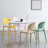 Stackable Armless Dining Chairs Plastic Open Back Side Chair (Set of 4) Clearhalo ' kitchen&dining_furn' 'Dining Chairs' 'Dining Tables & Seating' 'dining_chair' 'furn' 'furn_dining_chair' 'Furniture' 'furniture_dining_chair' 'Kitchen & Dining Furniture' 'kitchen' 1200x1200_6c8a3fde-6c93-437f-bb11-c28ec4dc38ae