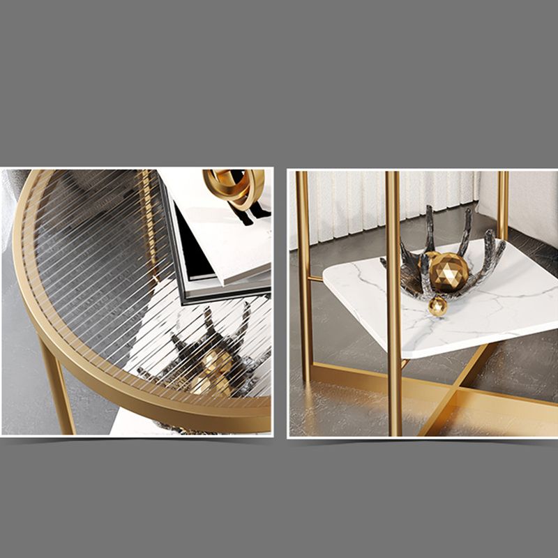 Modern Glass Round Side End Table Cross Legs Sofa Corner Table Clearhalo 'Coffee & Accent Tables' 'End & Side Tables' 'end_side_tables' 'furn' 'furn_end_side_tables' 'Furniture' 'Living Room Furniture' 1200x1200_6c8a5364-53a8-4612-bfb1-57078b9fda3c