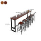 Mesa de bar rectangular contemporánea, mesa de comedor de madera maciza con base de caballete