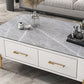 Slate Rectangular Coffee Table 4 Legs Single Coffee Table with 2 Drawers Clearhalo 'Coffee & Accent Tables' 'Coffee Tables' 'coffee_tables' 'furn' 'furn_coffee_tables' 'Furniture' 'Living Room Furniture' 1200x1200_6c8be39c-20a9-444e-918b-9623aef72923