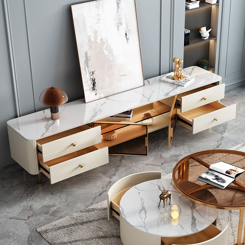 Slate and Metal Stand Console Modern Style Household Simple Closed TV Cabinet Clearhalo 'furn' 'furn_tv_stands_entertainment_centers' 'Furniture' 'Living Room Furniture' 'TV Stands & Entertainment Centers' 'TV Stands & Media Storage Furniture' 'tv_stands_entertainment_centers' 1200x1200_6c8c1be8-0169-4f0a-91b1-85c3ee491bdd