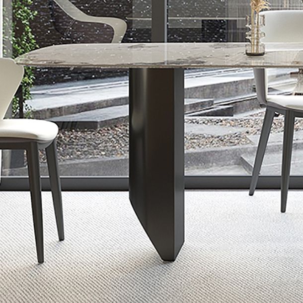 Rectangle Contemporary Dining Room Table White Sintered Stone Table with Black Metal Base Clearhalo ' dining_table' 'Dining Tables & Seating' 'Dining Tables' 'furn' 'furn_dining_table' 'Furniture' 'furniture_dining_table' 'Kitchen & Dining Furniture' 'kitchen&dining_furn' 'kitchen' 'kitchen_dining_table' 1200x1200_6c8d291a-3ea8-42c1-a4f0-f76b4aa4b292