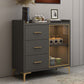 Sideboard in legno ingegnerizzato in stile glam con luci a LED