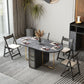 Modern Style Rectangle Dining Table Sintered Stone Drop-Leaf 59" Table for Home Use Clearhalo ' dining_table' 'Dining Tables & Seating' 'Dining Tables' 'furn' 'furn_dining_table' 'Furniture' 'furniture_dining_table' 'Kitchen & Dining Furniture' 'kitchen&dining_furn' 'kitchen' 'kitchen_dining_table' 1200x1200_6c918713-e641-4f28-b2a8-80cdf7e37d1b