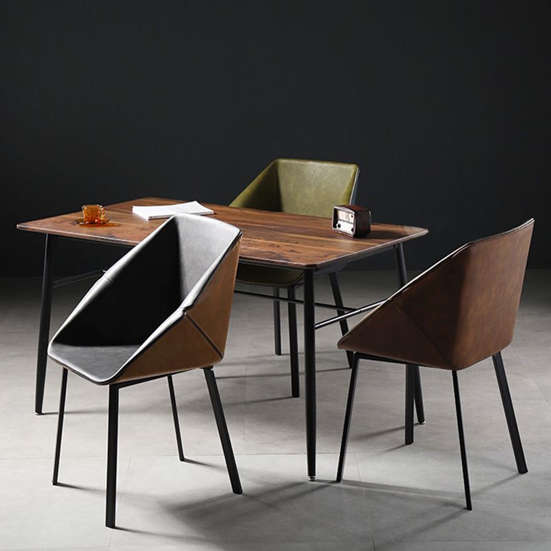 Industrial Style Metal Dining Chair Solid Back Dining Room Chair with Arm Clearhalo ' kitchen&dining_furn' 'Dining Chairs' 'Dining Tables & Seating' 'dining_chair' 'furn' 'furn_dining_chair' 'Furniture' 'furniture_dining_chair' 'Kitchen & Dining Furniture' 'kitchen' 1200x1200_6c927b4e-51bc-439f-a467-617618b0b52b