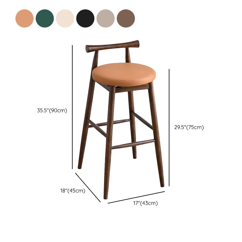 Contemporary Ash Wood Backrest Counter High Stool with 4 Legs Clearhalo 'Bar Furniture' 'Bar Stools' 'bar_stools' 'furn' 'furn_bar_stools' 'Furniture' 'Kitchen & Dining Furniture' 1200x1200_6c938e0d-1b47-4670-90df-55af30065a9b