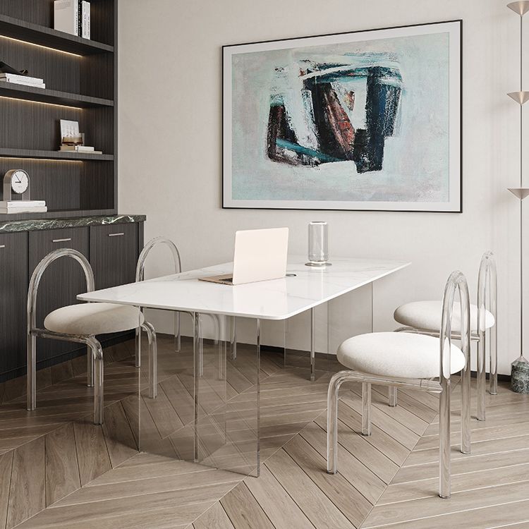 Contemporary 1/2/5/6 Pieces Dining Set Rectangle Acrylic Dining Room Set Clearhalo 'Dining Room Sets' 'Dining Tables & Seating' 'dining_room_set' 'furn' 'furn_dining_room_set' 'Furniture' 'furniture_dining_room_set' 'Kitchen & Dining Furniture' 1200x1200_6c95b200-03f0-4094-8bed-884c542beb04