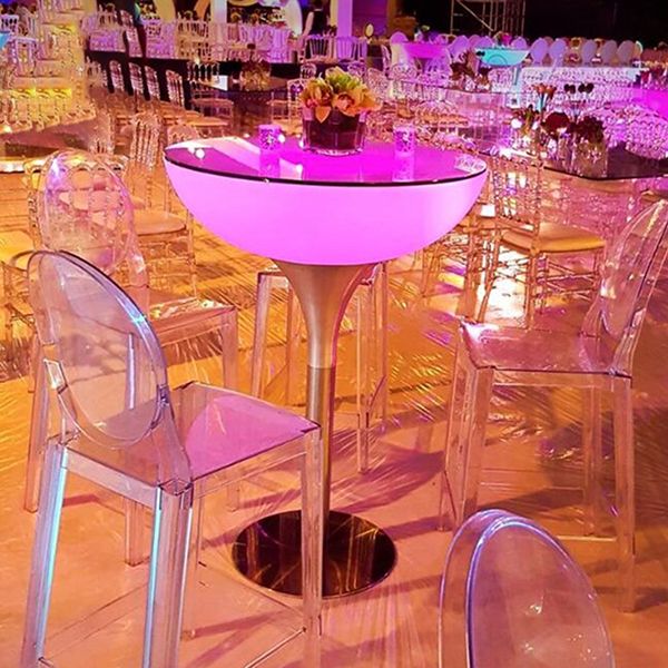 Polyethylene Round Table Industrial Style Restaurant Nightclub Lighting Bar Table Clearhalo 'Bar Furniture' 'Bar Tables' 'bar_tables' 'furn' 'furn_bar_tables' 'Furniture' 'Kitchen & Dining Furniture' 1200x1200_6c968da1-4569-42f9-af77-f0743eda7cc1
