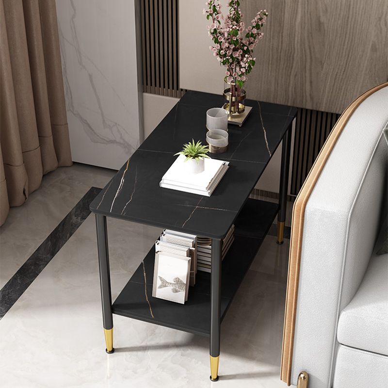 21,65 "Table de bout à 4 jambes de haut Table d'appoint rectangulaire moderne