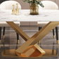 Modern Marble Table Set of 5/7 with Rectangle Table Dining Set with PU Leather Chairs Clearhalo 'Dining Room Sets' 'Dining Tables & Seating' 'dining_room_set' 'furn' 'furn_dining_room_set' 'Furniture' 'furniture_dining_room_set' 'Kitchen & Dining Furniture' 'kitchen&dining_furn' 'kitchen' 1200x1200_6c9768e1-6e5c-4f07-8c64-a0228f2a6433