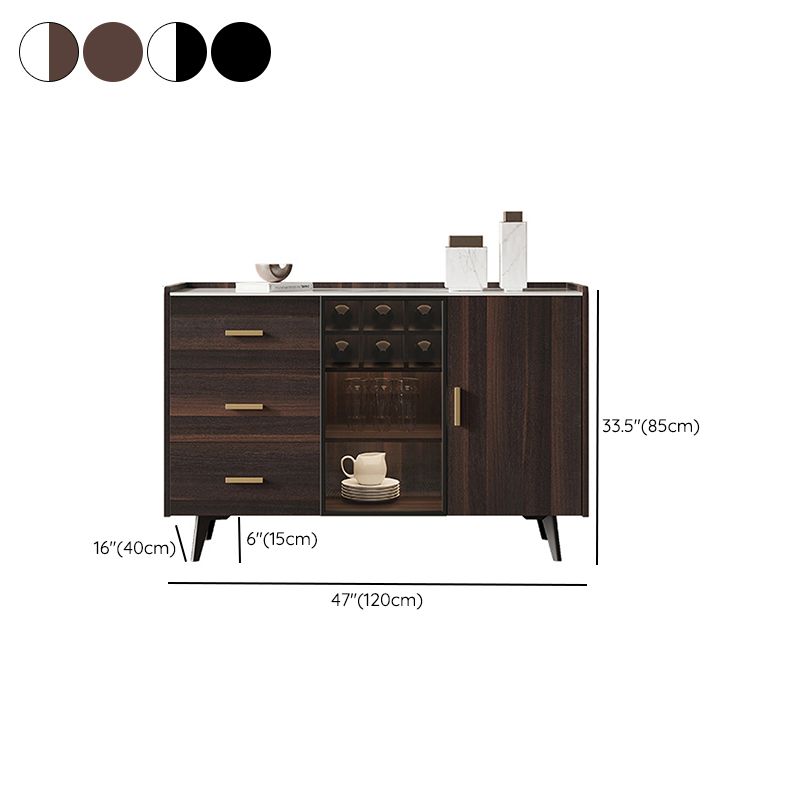 Mobile board laterale contemporanea armadio della pietra con luci per sala da pranzo