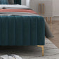 Glam Style Bed Frame Solid Color Standard Bed with Headboard