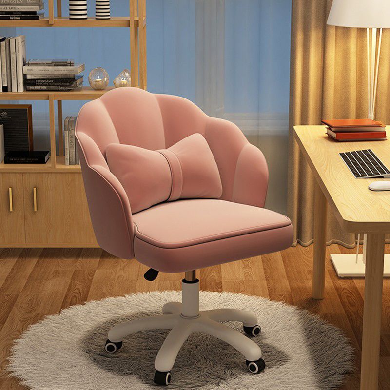 Silla de escritorio de computadora tapizada con ruedas silla de oficina moderna con base de nylon