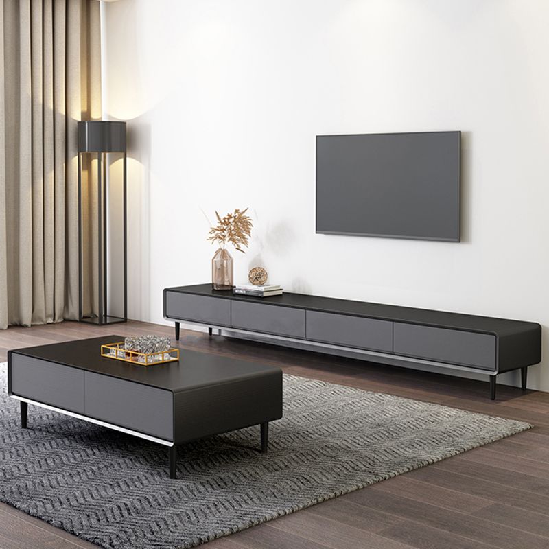 Industriële rechthoek tv -standaard thuis tv -kast met gespreid benen