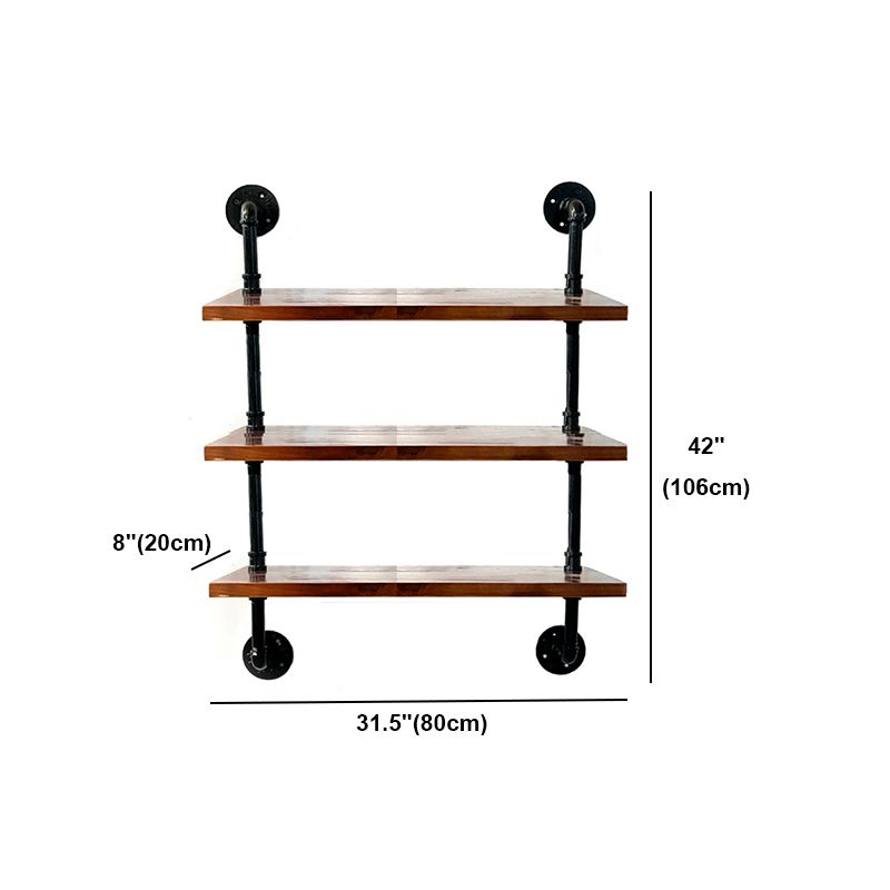 Industrial Style Bookshelf Wall Mounted Solid Wood Bookcase for Home Office Clearhalo 'Bookcases' 'furn' 'furn_bookcases' 'Furniture' 'furniture_bookcases' 'kitchen' 'kitchen_bookcases' 'Living Room Furniture' 'Office Furniture' 1200x1200_6c9bb3cb-35bf-4ed9-83ae-20c9fbc19bd5