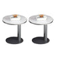 Modernistic Pedestal Table 19.7" Round Slate Top Side End Table
