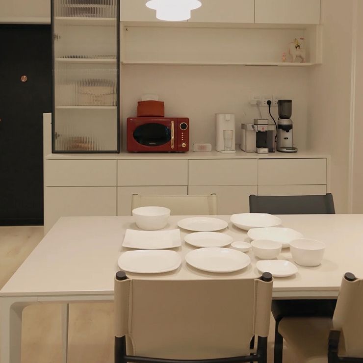 Contemporary Rectangle Dining Table Sintered Stone Dining Table with 4 White Legs Clearhalo ' dining_table' 'Dining Tables & Seating' 'Dining Tables' 'furn' 'furn_dining_table' 'Furniture' 'furniture_dining_table' 'Kitchen & Dining Furniture' 'kitchen&dining_furn' 'kitchen' 'kitchen_dining_table' 1200x1200_6c9c919b-cae9-464f-98b4-2e53b5683df5