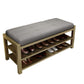 Glam Entryway Bench Cushioned Rectangle Seating Bench with Shoe Storage