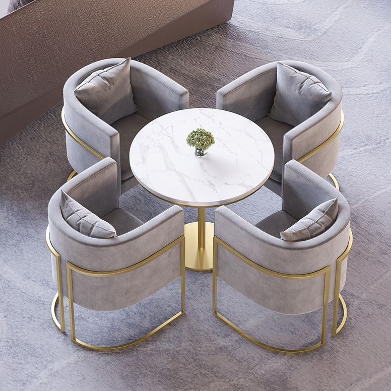 Nordic Sintered Stone Dining Room Set with Metal Base Dining Furniture for Household Clearhalo 'Dining Room Sets' 'Dining Tables & Seating' 'dining_room_set' 'furn' 'furn_dining_room_set' 'Furniture' 'furniture_dining_room_set' 'Kitchen & Dining Furniture' 'kitchen&dining_furn' 'kitchen' 1200x1200_6c9d5a4b-34c1-4171-860c-e9d344888bf6