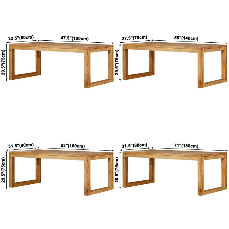 Simple Solid Wood Rectangle Dining Table Khaki Kitchen Dining Table with Double Pedestal Bases Clearhalo ' dining_table' 'Dining Tables & Seating' 'Dining Tables' 'furn' 'furn_dining_table' 'Furniture' 'furniture_dining_table' 'Kitchen & Dining Furniture' 'kitchen&dining_furn' 'kitchen' 'kitchen_dining_table' 1200x1200_6c9e444a-6381-488d-994e-f353ec43b7fd