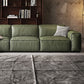 Contemporary Forest Green Cushions Square Arm Living Room Settee