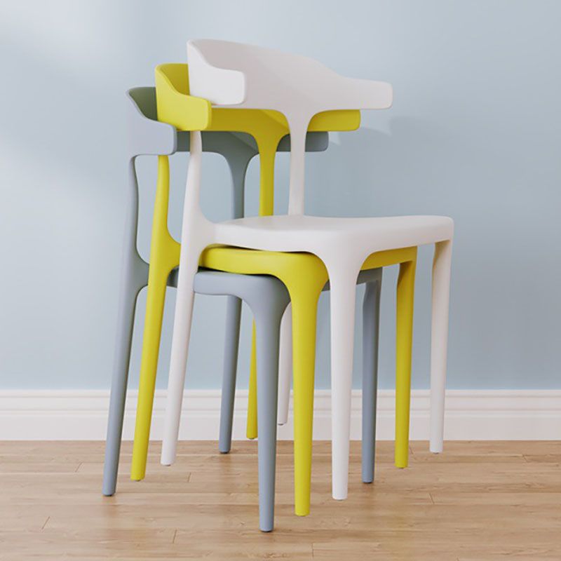Modern Open Back Arm Chair Matte Finish Plastic Dining Chair Clearhalo ' kitchen&dining_furn' 'Dining Chairs' 'Dining Tables & Seating' 'dining_chair' 'furn' 'furn_dining_chair' 'Furniture' 'furniture_dining_chair' 'Kitchen & Dining Furniture' 'kitchen' 1200x1200_6ca000df-fe48-48ab-b758-b19f9e294841