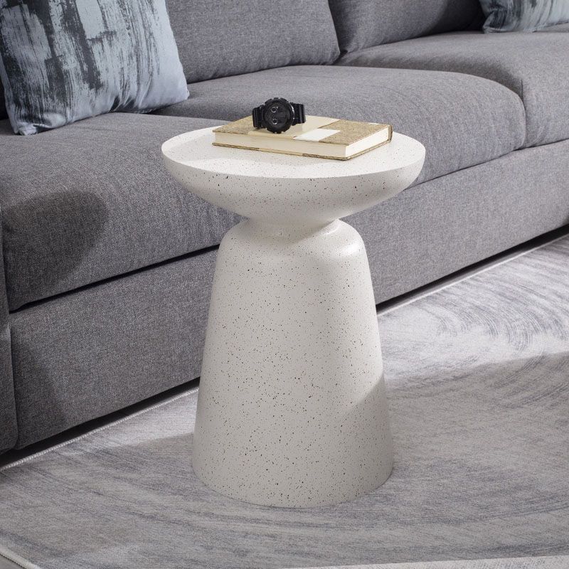 Round White Metal Coffee Table Pedestal 1 Single Cocktail Table Clearhalo 'Coffee & Accent Tables' 'Coffee Tables' 'coffee_tables' 'furn' 'furn_coffee_tables' 'Furniture' 'Living Room Furniture' 1200x1200_6ca01695-49d8-4e84-89b4-dd0f8096e27b