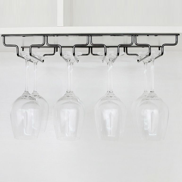 Contemporary Hanging Glass & Stemware Holder Stainless Steel Glass Rack in Black Clearhalo 'furn' 'furn_wine_racks' 'Furniture' 'Kitchen & Dining Furniture' 'Wine Racks' 'wine_racks' 1200x1200_6ca128dd-6215-4b3c-ad48-59281eda7268