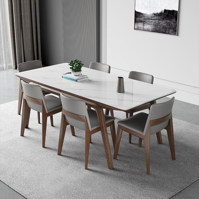 Modern Style Rectangle Table Sintered Stone Table with Wooden Legs for Home Use Clearhalo 'Dining Tables & Seating' 'Dining Tables' 'dining_table' 'furn' 'furn_dining_table' 'Furniture' 'Kitchen & Dining Furniture' 1200x1200_6ca18309-5b6f-49d6-b789-415b07d21a2a