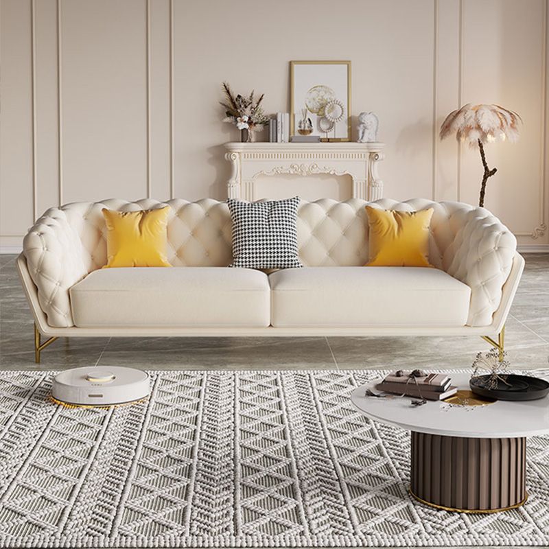 Sofá contemporáneo de Sofá con brazo de Tuxedo de Velvet con respaldo dividido con mechones