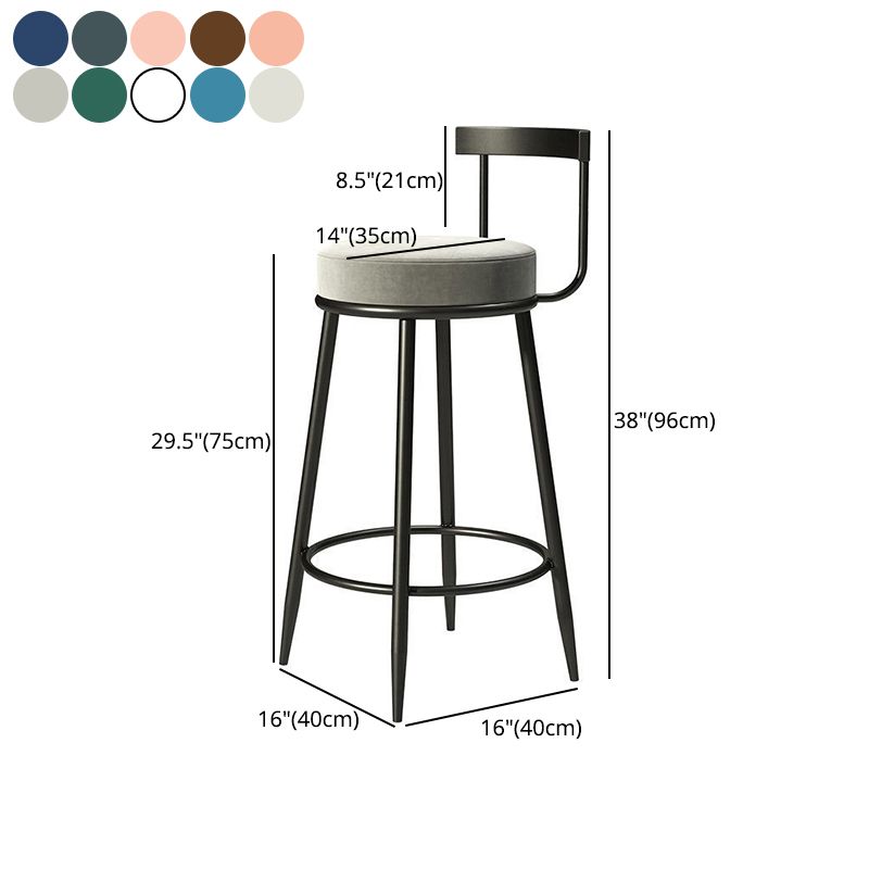 Modern Upholstered Barstool Metal 4 Legs Armless Bar Stool for Indoor(Set of 4) Clearhalo 'Bar Furniture' 'Bar Stools' 'bar_stools' 'furn' 'furn_bar_stools' 'furniture_bar_stools' 'Kitchen & Dining Furniture' 'kitchen&dining_furn' 'kitchen' 'kitchen_furn' Furniture' 1200x1200_6ca37186-6f70-4ec4-bf9f-915ced90153f