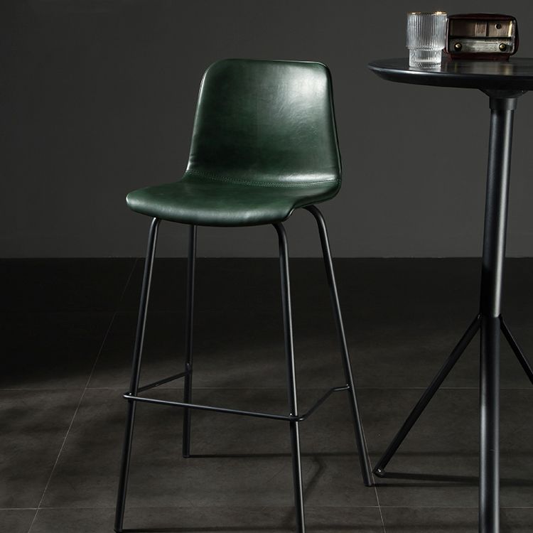 Contemporary Style Low Back Upholstered Bar Stool with Metal Legs Clearhalo 'Bar Furniture' 'Bar Stools' 'bar_stools' 'furn' 'furn_bar_stools' 'Furniture' 'Kitchen & Dining Furniture' 1200x1200_6ca7b804-cd45-4511-a20e-7b3ec1e1a769
