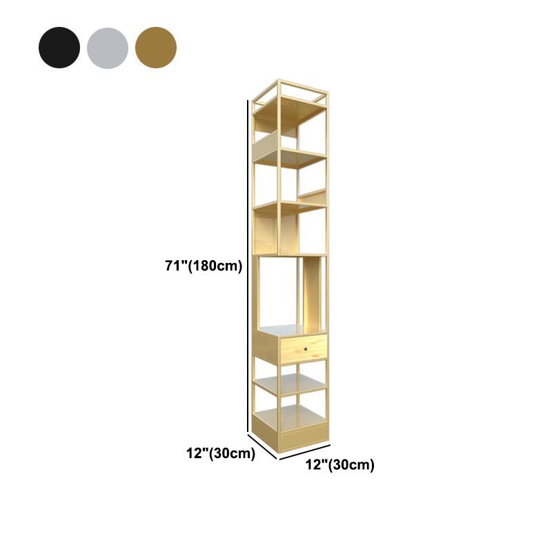 Iron Industrial Corner Bookshelf Open Vertical Bookshelf with Drawer Clearhalo 'Bookcases' 'furn' 'furn_bookcases' 'Furniture' 'furniture_bookcases' 'kitchen' 'kitchen_bookcases' 'Living Room Furniture' 'Office Furniture' 1200x1200_6ca886b2-c921-483e-9c82-56246fdc4391