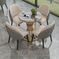 Silla de comedor de piel sintética, estilo Glam, juego de sillas sin brazos Parsons