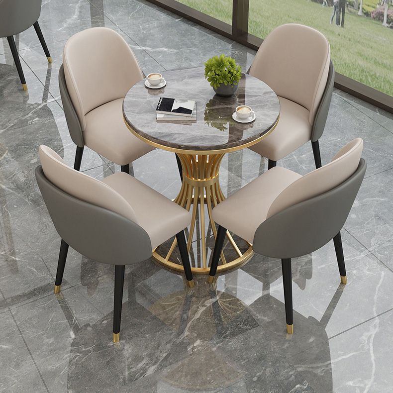 Silla de comedor de piel sintética, estilo Glam, juego de sillas sin brazos Parsons