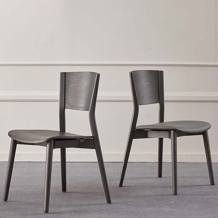 ダイニングルームキッチンサイドチェアインダストリアルソリッドウッドアームレスチェア