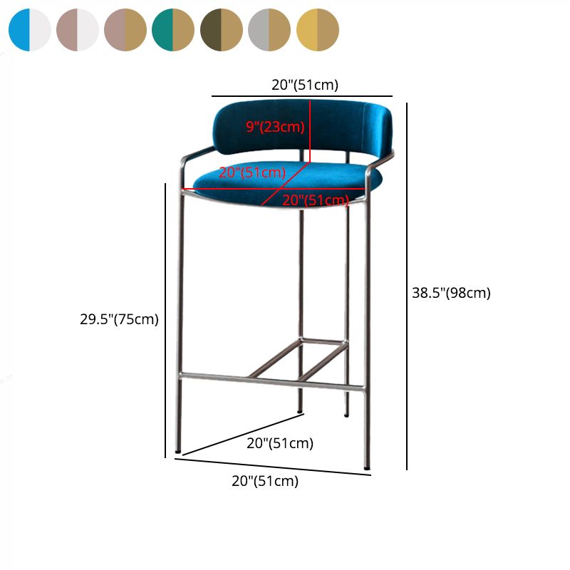29.53" Glam Bar and Counter Stool Low Back Stool with 4 Metal Legs Clearhalo 'Bar Furniture' 'Bar Stools' 'bar_stools' 'furn' 'furn_bar_stools' 'Furniture' 'furniture_bar_stools' 'Kitchen & Dining Furniture' 1200x1200_6cab0301-e08d-4b70-8340-3e4e51251a4a