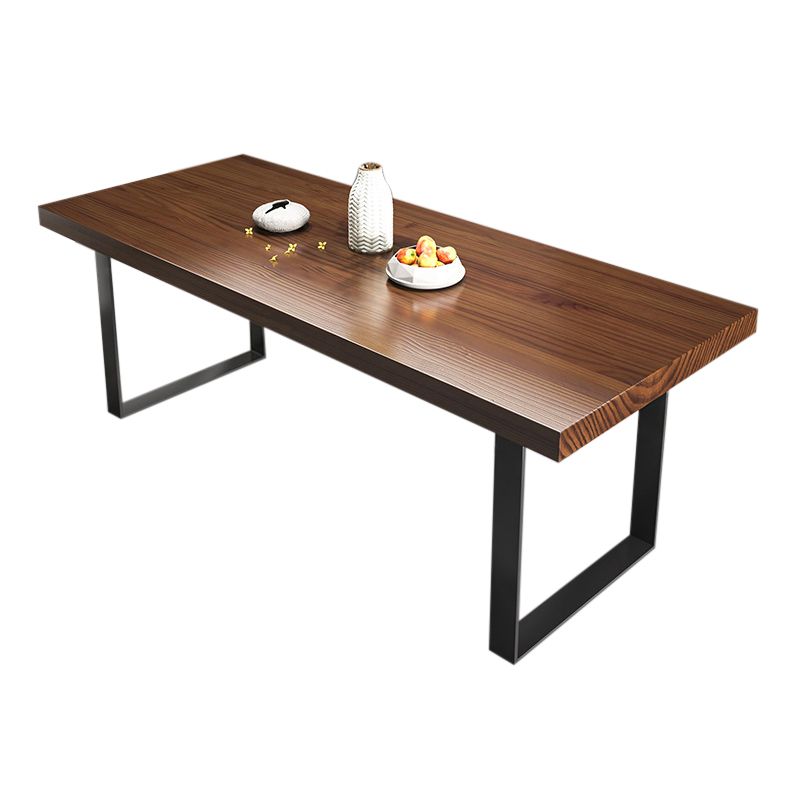 Rectangle Solid Wood Kitchen Desk Industrial Double Pedestal Table