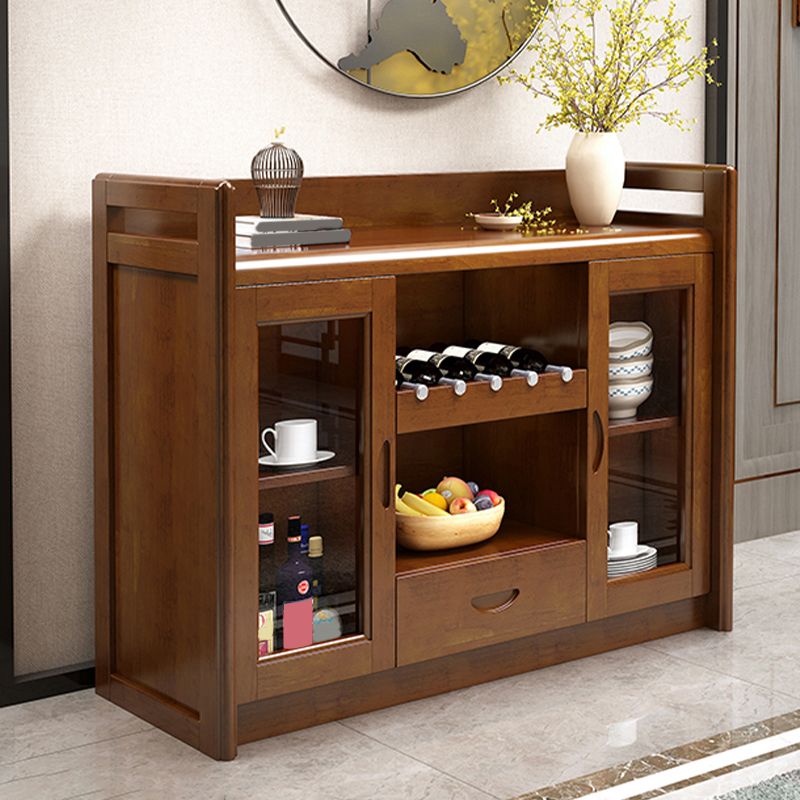 Server moderno di vetro a buffet sideboard con 1 cassetto, 17 "W x 36" H