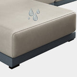 Mid Century Modern Sofa&Chaise 4-seat Pillows Sofa for Living Room Clearhalo 'furn' 'furn_sectionals' 'Furniture' 'furniture_sectionals' 'Living Room Furniture' 'Sectionals' 1200x1200_6cadf448-e264-4e91-b442-893e267ba98a