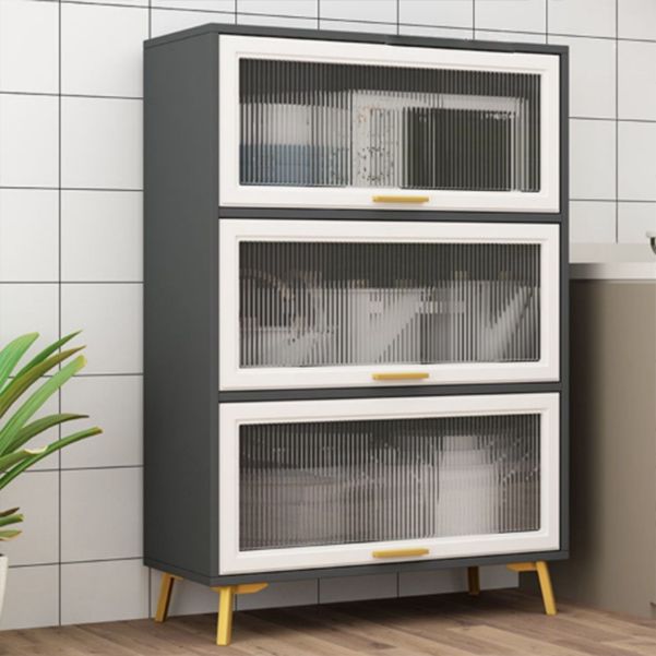 Puertas de madera de ingeniería modernas Puertas de vidrio de comedor gabinetes