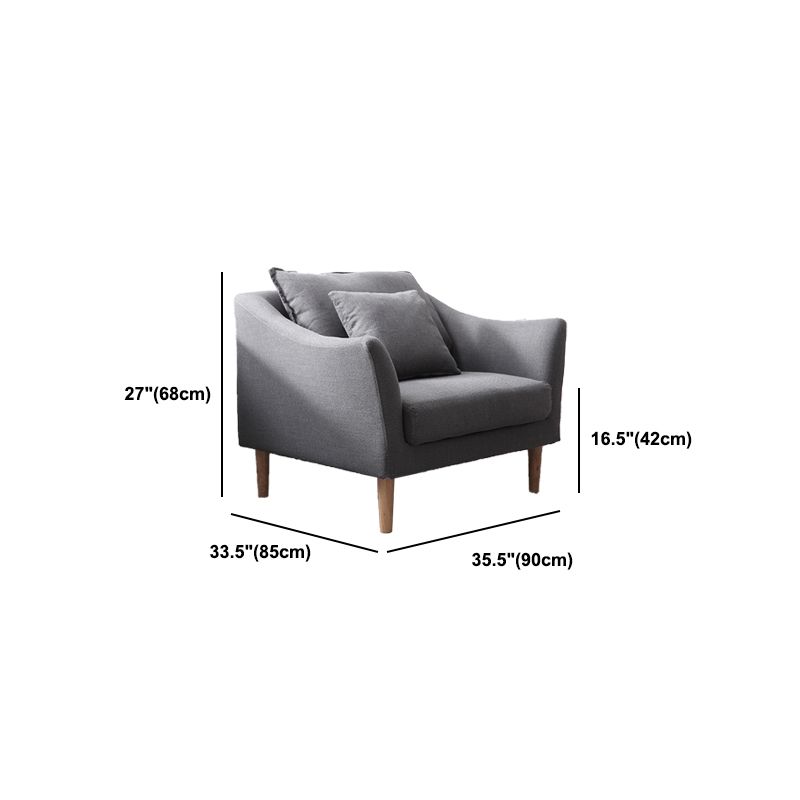 Modern Fabric Stationary Sofa 1/3-seat Flared Arm Sofa in Grey Clearhalo 'furn' 'furn_sofas' 'Furniture' 'Living Room Furniture' 'Sofa' 'sofas' 1200x1200_6cb153b4-83c8-4f06-b8e1-667784143a07