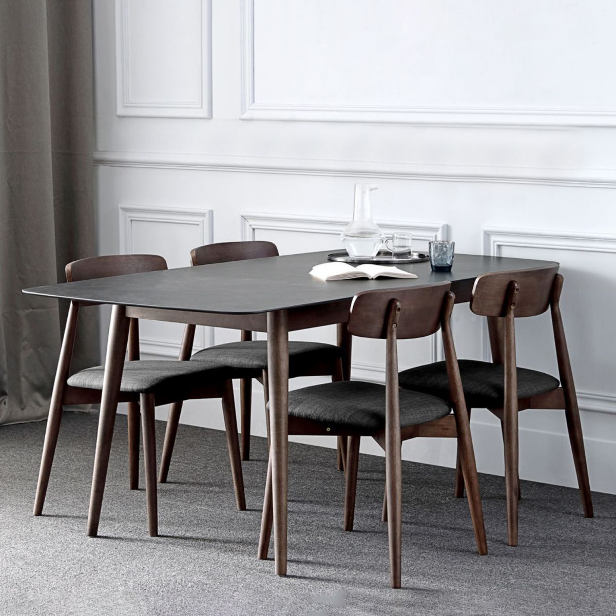 Contemporary Style Home Sintered Stone Dining Table Rectangle Shape Table with 4 Legs Base Clearhalo ' dining_table' 'Dining Tables & Seating' 'Dining Tables' 'furn' 'furn_dining_table' 'Furniture' 'furniture_dining_table' 'Kitchen & Dining Furniture' 'kitchen&dining_furn' 'kitchen' 'kitchen_dining_table' 1200x1200_6cb2a111-7906-4546-8cf2-04162d9496fd