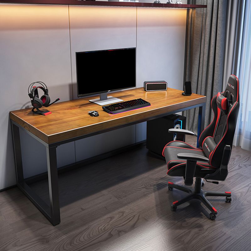 Modern Rectangular Office Desk Solid Wood Writing Desk with Metal Legs Clearhalo 'furn' 'furn_office_desk' 'Furniture' 'Office Desks' 'Office Furniture' 'office_desk' 1200x1200_6cb3587e-36ce-4dc1-bd43-33647b26392b