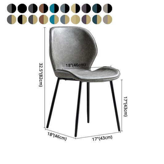 Scandinavian Leather Home Side Chair Matte Finish Wingback Dining Chair (Set of 2) Clearhalo ' kitchen&dining_furn' 'Dining Chairs' 'Dining Tables & Seating' 'dining_chair' 'furn' 'furn_dining_chair' 'Furniture' 'furniture_dining_chair' 'Kitchen & Dining Furniture' 'kitchen' 1200x1200_6cb42ebe-0cc7-4f63-992f-21205607b8db