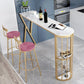 Glam Gold Iron Bar Table Faux Marble White Specialty Top 41.3"H Bistro Table Clearhalo 'Bar Furniture' 'Bar Tables' 'bar_tables' 'furn' 'furn_bar_tables' 'Furniture' 'furniture_bar_tables' 'Kitchen & Dining Furniture' 1200x1200_6cb58508-688f-47fe-9da8-ba3452022b5b
