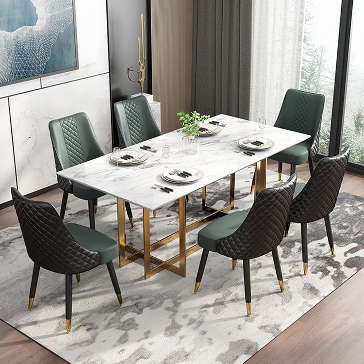 Scandinavian Style Leather Dining Armless Chairs Parsons Upholstered Chair (Set of 4) Clearhalo ' kitchen&dining_furn' 'Dining Chairs' 'Dining Tables & Seating' 'dining_chair' 'furn' 'furn_dining_chair' 'Furniture' 'furniture_dining_chair' 'Kitchen & Dining Furniture' 'kitchen' 1200x1200_6cb92669-64c5-47ed-912c-209838be3013