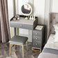 Glam Slate Top Vanity Table with 4 Drawer Dressing Table in Grey Clearhalo 'Bedroom Furniture' 'furn' 'furn_makeup_vanities' 'Furniture' 'Makeup Vanities' 'makeup_vanities' 1200x1200_6cb9461d-a217-45e2-a313-ac81d61fd93c